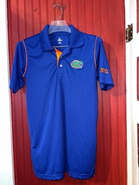 Knights Apparel Blue and Orange Florida Gators Polo